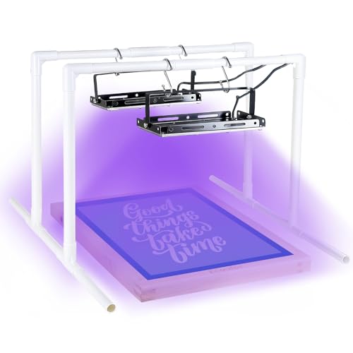 2 Pcs 50W LED UV Light for Screen Printing with Dual Stands, Exposure Unit for Screen Printing Kit, Photo Emulsion, and Cyanotypes - color: 2 UV Light Sets