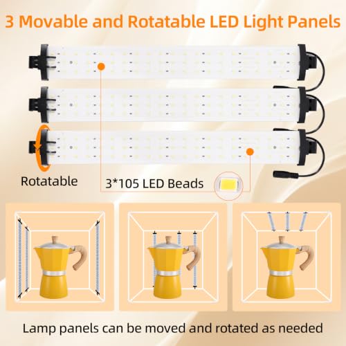 Light Box with Tripod Stand, 32"x32" LightBox with 3 Stepless Dimming Light Boards (CRI ≥95) 405 Light Beads, Shooting Tent kit with 6 Color PVC Backdrops.Photo Studio Light Box for Photography - size: 32*32*32 Inch