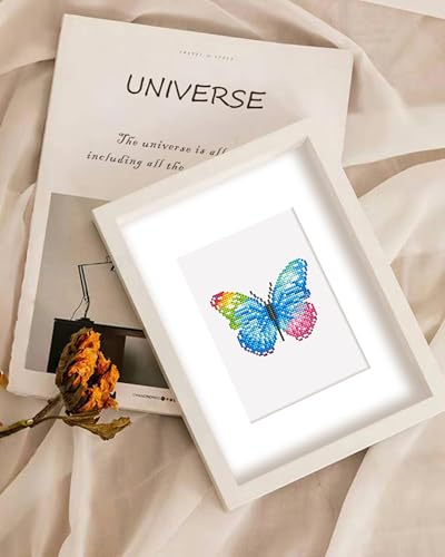PeakLuv Mini Diamond Art Kits Butterfly Small Diamond Painting Kits | 12 PCS Mini Diamond Art Kits, Square Drill Mini Gem Painting for Beginners, Home Decor＆Relaxing Stress Relief, 6X7in - color: Butterfly2
