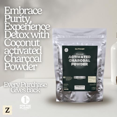 Zen Principle Coconut Activated Charcoal Powder. Whitens Teeth, Rejuvenates Skin and Hair, Supports Better Digestion. USA-Owned Producers, 2.5 lb - size: 40 Ounce (Pack of 1)
