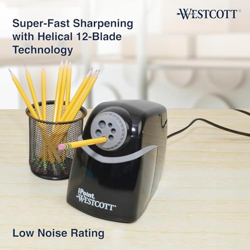 Westcott iPoint Heavy Duty Electric Pencil Sharpener for Home, School, and Office - size: Pack of 1, style: iPoint