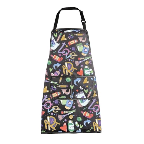 MBMSO Painting Artist Apron with Pockets Artist Painter Gifts Art Lover Gift for Art Teacher Student Painter Apron Waterproof - color: Love Art A-black6