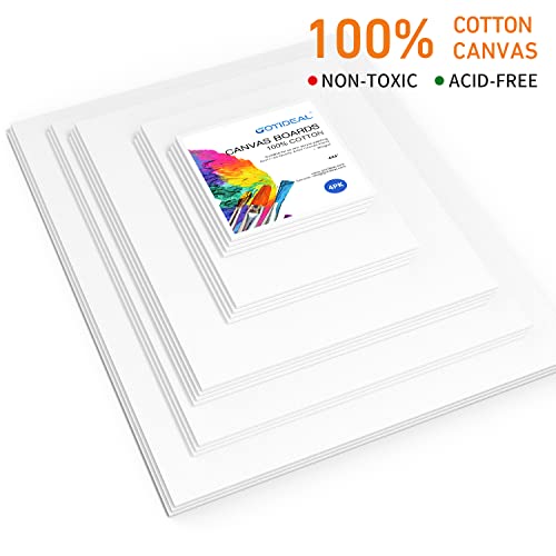 GOTIDEAL Canvas for Painting 18 Pcs Muti Pack, Canvas Boards for Painting - color: White Canvas Panel, size: 18 Pack