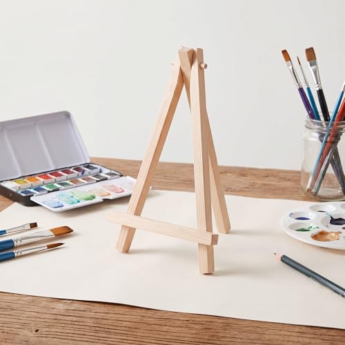 4PCS Wooden Mini Easel Stand, Small Easel Display Stand Tabletop Easels for Paintings Canvas, Photos, Business Cards, Mobile Phones, Artist Crafts, Weddings and Home Decoration