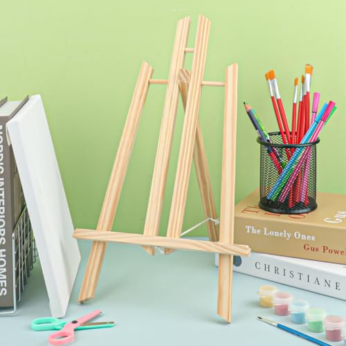 Yiksonyo 6 Pack 15.6 Inch Wooden Easel, Tabletop Wood Easels Stand, Wooden Easel for Painting, Art, and Crafts - size: 6 Pack 15.6 Inch