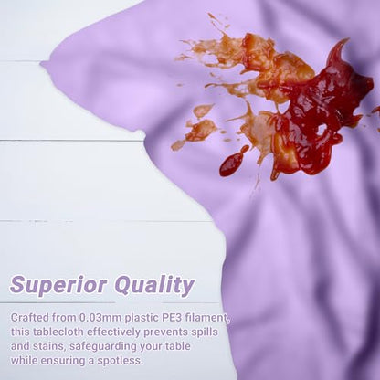QZYL 12 PCS Lavender Plastic Tablecloths, 54 in x 108 in Dinner Table Cloths, Rectangle Table Cover for Birthday Party Family Gathering Wedding - color: Lavender, size: 12pcs 54x108 in