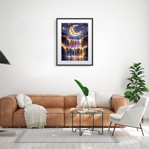 TLIOBLO 6 Packs Landscape Diamond Art for Adults, 5D DIY Diamond Painting Fantacy Kits for Beginners, Full Drill Round Diamond Art Pictures Craft Gifts 30X40cm - color: Landscape Moon