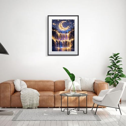 TLIOBLO 6 Packs Landscape Diamond Art for Adults, 5D DIY Diamond Painting Fantacy Kits for Beginners, Full Drill Round Diamond Art Pictures Craft Gifts 30X40cm - color: Landscape Moon