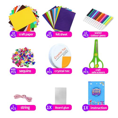 Itopstar 3000+ Kids Arts and Crafts Supplies for Kids Ultimate Crafting Supply Set in Portable 3 Layered Plastic Art Box Hobby Craft Set for Creative Projects (Ages 8+) - color: Green 3000pcs