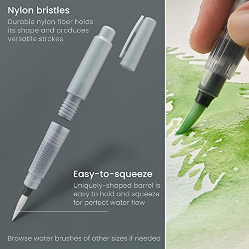 ARTEZA Watercolor Paint Set, 12 Earth Tone Half Pans with Water Brush - color: Earth Tones