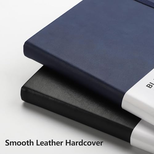 RETTACY Blank Journal Notebook, 192 Pages per Pack, A5 Size (5.7'' x 8.3'') - color: Black & Navy Blue