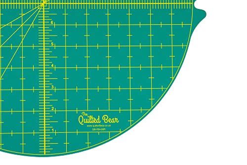 The Quilted Bear Rotating Cutting Mat - Circular 14" x 14" Self Healing 360° Rotating Craft Cutting Mat with Innovative Locking Mechanism for Quilting, Sewing, Dressmaking & Crafts (Green) - color: Green