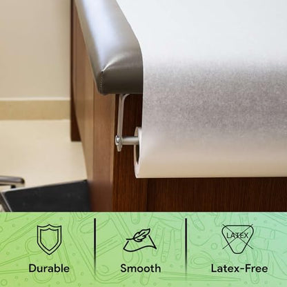 Medical Exam Table Paper 17"x125 Feet - 1 Roll of Disposable White Table Paper Rolls for Doctor's Offices, Chiropractors, and More - Latex Free Bed Sheet