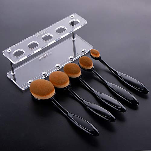 UNIMEIX 5 Pack Blending Brush for Card Making Crafting Ink Blender Brushes Set Tool Paper Background Brush Drawing Scrapbooking & Stamping Supplies (Brown) - color: Brown, size: 5 Pack Brush with square holder