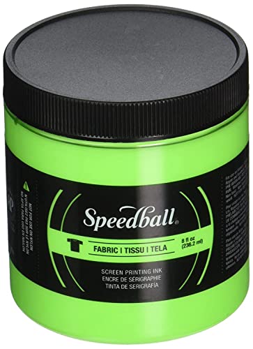 Speedball, 4690, Fluorescent Screen Printing Ink, 8 Fl oz., Lime Green - color: Lime Green
