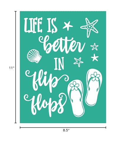 Summer Beach Themed Silk Screen Stencils, Reusable Mesh Transfer Patterns for DIY Painting, Wood Signs & Fabric Crafts - color: Ship Shops