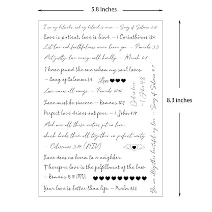 Bible Verses Planner Stickers – 4 Sheets of Love Quotes, Retro Typewriter & Hand Lettering Styles, Inspirational Christian Stickers for Journaling, Scrapbooking, Bible Study, and Crafts - style: Bible verses about love