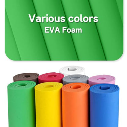 Do²ping Green Eva Foam Sheets Roll, 10mm EVA Craft Foam 39''x13.9'' High Density 86kg/m3 for Halloween Cosplay DIY - color: Green, size: Thickness 10mm
