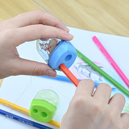 Colored Pencil Sharpener Bulk for Kids Manual Handheld Crayon Sharpeners - style: 24Pcs Sharpeners - B