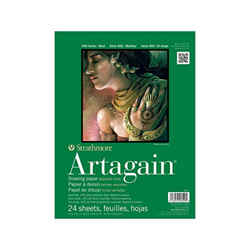 Strathmore - 445-9 Paper 400 Series Artagain Pad, 9"x12", Assorted - color: Assorted, size: 9x12