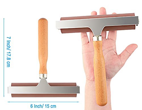 Soft Rubber Roller, Brayer Ideal for Anti Skid Tape Construction Tools, Print, Ink and Stamping Tools(6-Inch, Brown) - size: 6-Inch