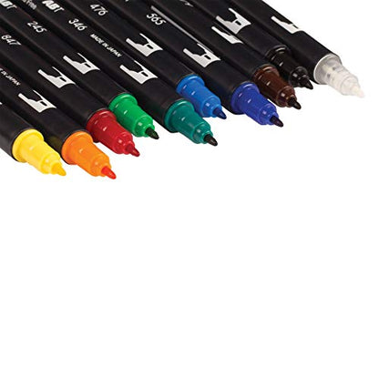 Tombow ABT Dual Brush Pen Set of 10, Primary
