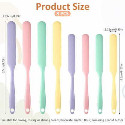 8 PCS Silicone Jar Spatula Kitchen Spatula with Long Handle for Jar