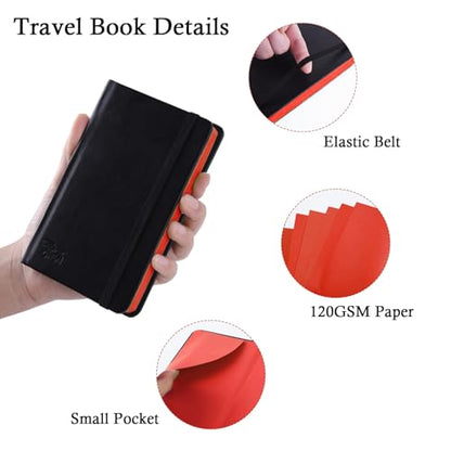 Small Premium Red Art Sketchbook,5.7 x 3.54 inches Mixed Media Notebook,34 Sheets 120 GSM Acid-Free Folding Drawing Papers, Hardcover Pocket Journal Sketchbook for All Artists - color: 120gsm-folding paper red