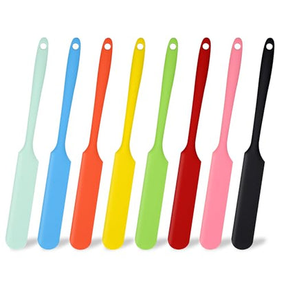 8 PCS Silicone Spatulas Stick, Reusable Epoxy Silicone Stir Sticks | Paint Stir Sticks for Mixing Resin Waxing Liquid Arts Facial Mask DIY (8 Colors)