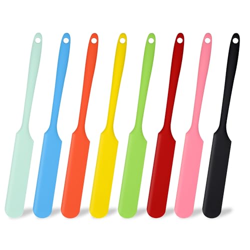 8 PCS Silicone Spatulas Stick, Reusable Epoxy Silicone Stir Sticks | Paint Stir Sticks for Mixing Resin Waxing Liquid Arts Facial Mask DIY (8 Colors)