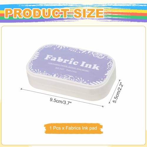 MECCANIXITY Ink Pads for Stamps, 3.7x2.2 Inch Fabric Ink Pad for Cloth, Wood, Paper, Fingerprint, DIY Card Making, Pale Purple - color: Pale Purple