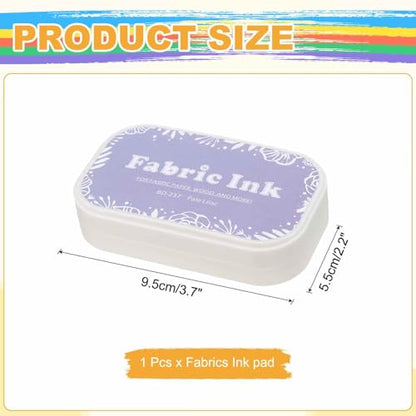 MECCANIXITY Ink Pads for Stamps, 3.7x2.2 Inch Fabric Ink Pad for Cloth, Wood, Paper, Fingerprint, DIY Card Making, Pale Purple - color: Pale Purple