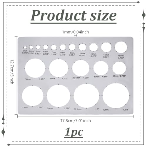 UNICRAFTALE 1Pcs Metal Circle Templates Circle Stencil for Drawing Stainless Steel Painting Stencils Circles Ruler Round Circles Tracers Stencil Templates Tool for Carving Drafting - style: Circle