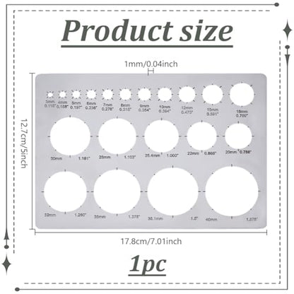 UNICRAFTALE 1Pcs Metal Circle Templates Circle Stencil for Drawing Stainless Steel Painting Stencils Circles Ruler Round Circles Tracers Stencil Templates Tool for Carving Drafting - style: Circle