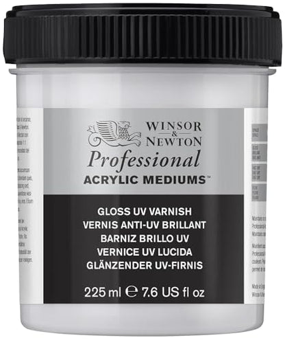Winsor & Newton Professional Acrylic Medium, Gloss UV Varnish, 225ml - color: Gloss Uv Varnish, style: 225ml (7.6-oz)