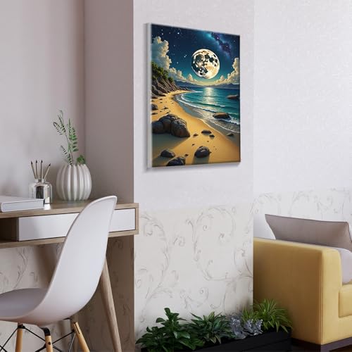 ATDMS Moon Paint by Numbers Kit for Adults with Frame 8x12 Inch - color: Moon 272