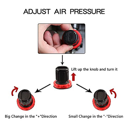 Quiet Airbrush Compressor Kit – 1/5HP Auto Start/Stop, 4 Bar, Dual Holders & 6FT Air Hose for Model Painting, Tattoo, Cake Decor, Nail Art