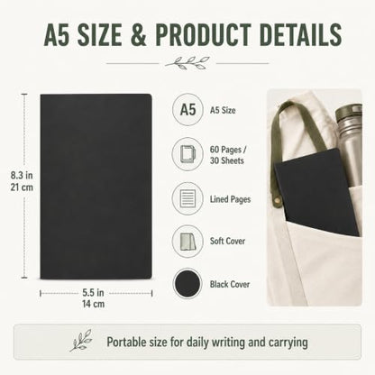 Mimorou 100 Pcs A5 Journals Notebooks Bulk,Black,Lined - color: Black, style: Lined