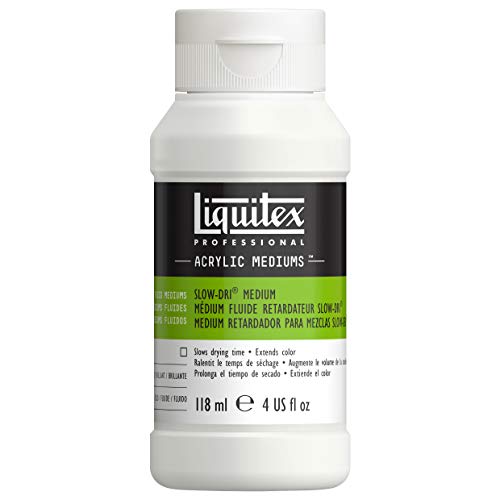 Liquitex Professional Fluid Medium, 118ml (4-oz), Slow-Dri Blending | Extends Open Time of Color/Medium by 40%, Blendable & Workable for Longer, Maintains Transparency, Lowers Viscosity - color: Slow-dri Blending, size: 4 Fl Oz (Pack of 1), style: 4-oz