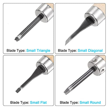 uxcell 8pcs Wood Carving Knife Tools Chisels Set, Carbon Steel Small Flat Diagonal Round Triangle Graver for DIY Craft Sculpture Carpenter Beginners Experts, 2 Set