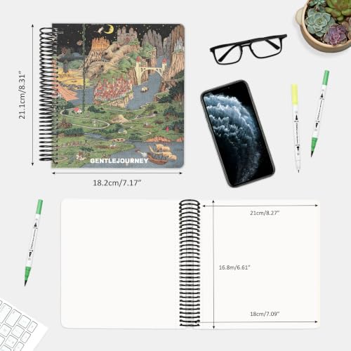 Hardcover Sketchbook,7.2"x8.3"Spiral Bound Drawing Pad,Mirroring World | 150gsm(92lb)Acid-Free Thick Paper,Blank Art Journal for Adults,Artists&Beginners,Ideal for Sketching,Doodling and Mixed Media - color: Mirroring World