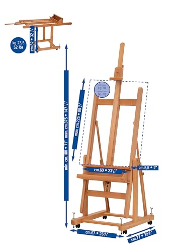 Mabef Convertible Studio Easel - style: Adjustable,Sturdy,Lockable