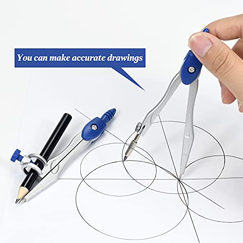 Vobou Math Geometry Sets 10 Pcs, Student Supplies Kit, for School,Navy Blue - color: Navy Blue