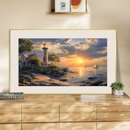 HeeBenor Large Diamond Art Kits for Adults, 5D Lighthouse Diamond Painting - color: Lighthouse