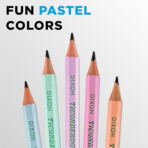 Ticonderoga® Pastel Pencils,2 Soft,Assorted Colors,Pencils,10 Count (Pack of 2) - style: 10 Count Pastel