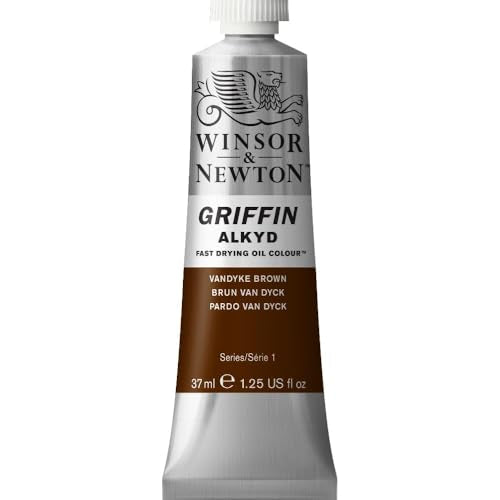 Winsor & Newton Griffin Alkyd Fast Drying Oil Paint, Vandyke Brown - color: Vandyke Brown, style: 1.25-oz Tube