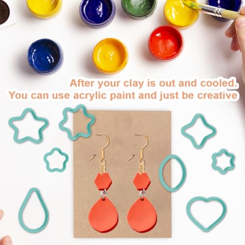 22pcs Basic Shape Polymer Clay Cutters Circle Square Triangle Pendant Earring Making Set Geometric Clay Tools for Jewelry Making Starter Kit - color: Basic Shape