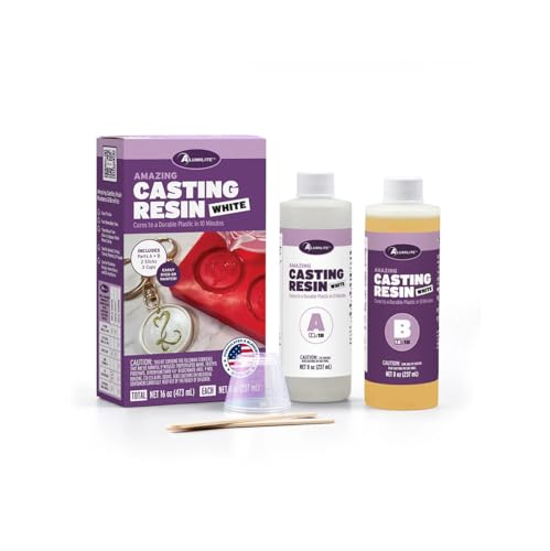 Amazing Casting Resin Kit – Fast-Curing Resin for Mold Making – Each Pack Includes Two 8oz Bottles, Mixing Cups, Stir Sticks, and Instructions – Ideal for DIY Crafts, Jewelry (One Pack)