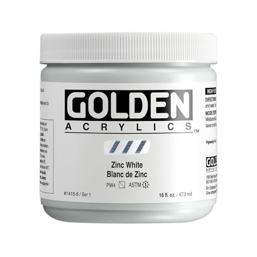 GOLDEN Heavy Body Acrylics, Zinc White, 16 fl. oz. Jar