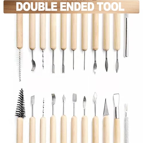 LINPHCEY 11-Piece Clay Sculpting Tools Set Perfect for Polymer Air Dry Modeling Clay Beginners & Professionals Ideal for DIY Pottery & Ceramics Tools for Clay Sculpey Sculpting & Crafting